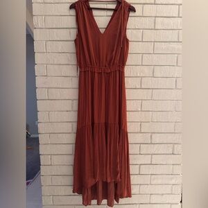 BR rust color silk (synthetic) dress